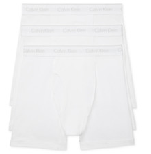 Calvin Klein Men's 100 Cotton Boxer Briefs Pack of 3- White, Size Large New