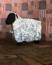 Primitive Wooden Sheep Shelf Sitter, Farmhous...