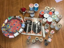 Vintage Thread Spools Wood Star J&P Coats Belding Corticelli TURTLE Pincushion
