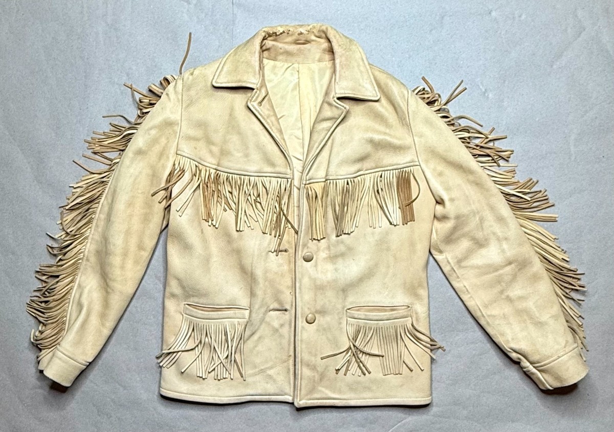 Vintage 1940s 1950s Western Fringe Leather Jacket Handmade 