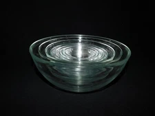 8 Vtg DURALEX Clear Glass Nesting Mixing Bowls Set Made in France 