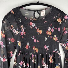 ARIZONA Jean Co XL Black Flare Babydoll Top 2pc Set, Floral Boho Pink Festival