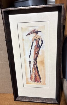 Les Madame s Folles by Valerie Delmas Print Gold Metallic Red Black 22.5x12.5x3