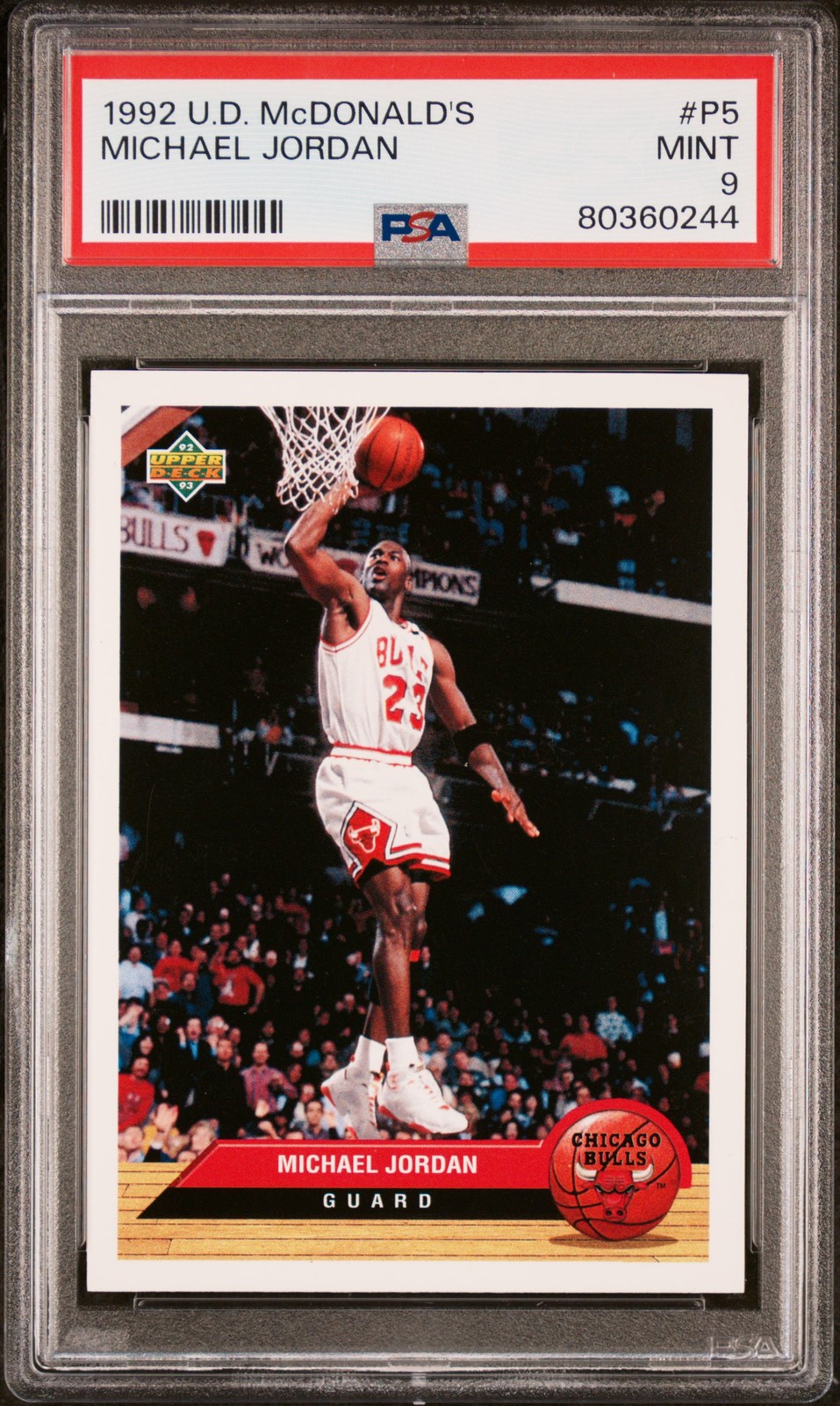 1992 UD MCDONALD'S #P5 MICHAEL JORDAN PSA 9