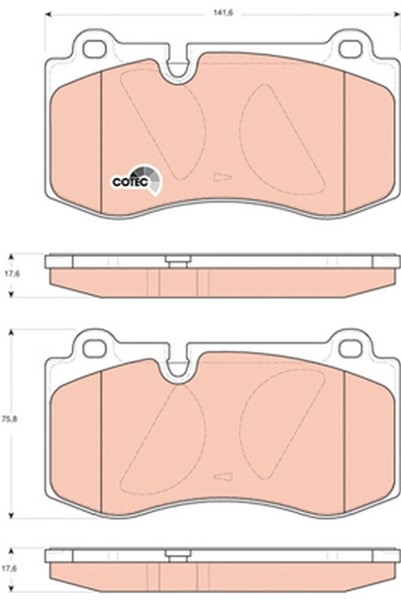 Bremsbelagsatz Scheibenbremse Cotec TRW GDB1733 FüR Mercedes Klasse W211 C216 SL-image