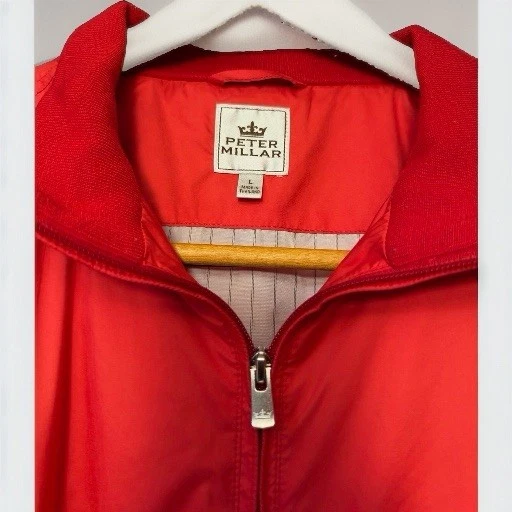 Peter Millar Sz L Zip Jacket Windbreaker Men's Red image 3