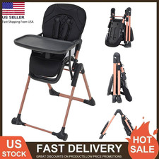 Portable High Chair Foldable Travel Seat Baby Highchair W/ Tray Safety Harness