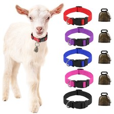 HYLYUN 5 Pack Goat Collars with Bells, Cow Horse Sheep Grazing Copper Bells and