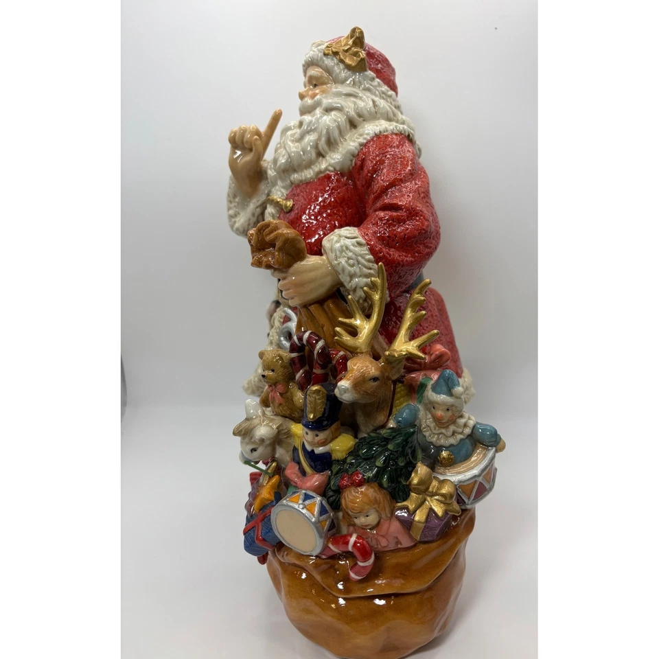 Estatuilla de Papá Noel vintage con sacos de juguete decoración navideña Foto 4 de 4