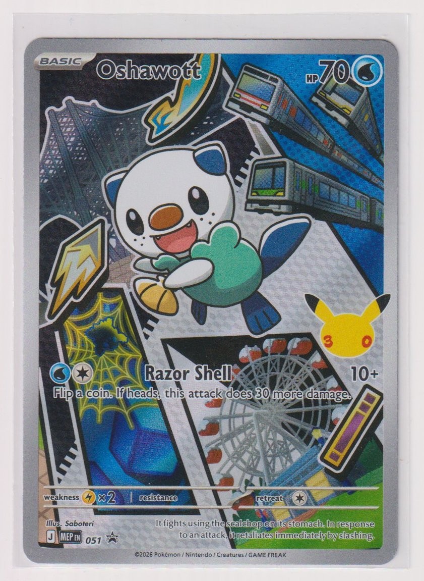 2025 ME: Mega Evolution Promo Oshawott #051 Promo Energy Symbol Holo Full Art