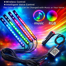 Bluetooth Car Interior LED Lights - 72 RGB Ambient Strips with Music Sync App