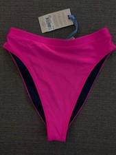 Ansea Reversible High Cut Bottom Size S In Hot Pink/Blue NEW