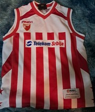 KK CRVENA ZVEZDA RED STAR BELGRADE SERBIA VINTAGE BASKETBALL JERSEY MINT!!