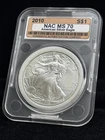 2010 Silver .999 American Eagle MS70 NAC Graded Unique Early Stackable Holder