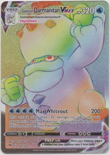 Pokemon Galarian Darmanitan VMAX 187/185 Vivid Voltage Rainbow Secret NM English
