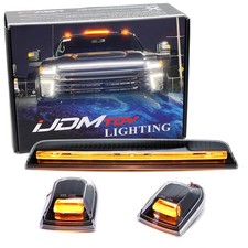 Black-out Amber Full Strip 3d Led Cab Roof Light Kit For 20 Silverado Sierra Hd