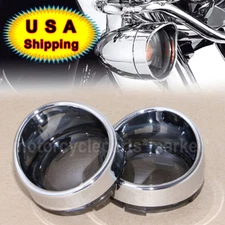 Motorcycle Smoke Lens Cover Fit For Harley Bulb Bullet Style Turn Signal Lights