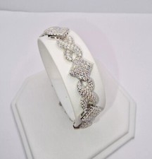 925 STERLING SILVER WHITE GOLD OVERLAY MOISSANITE DVVS1 BRACELET