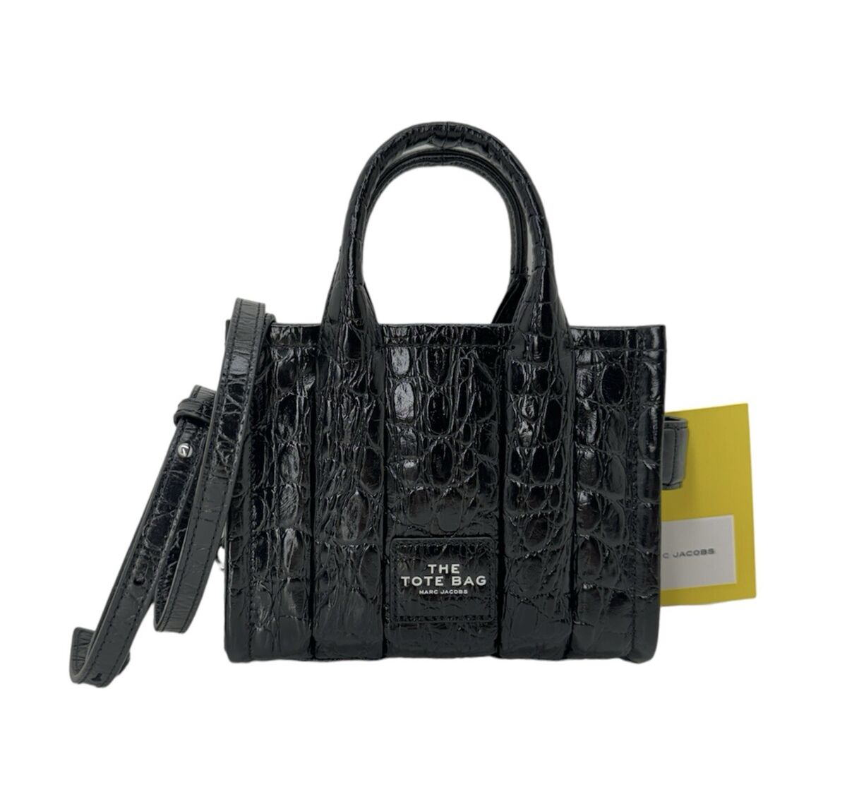 Marc Jacobs New The Mini Crossbody Tote Black Croc Leather Marc Jacobs New The Mini Crossbody Tote Black Croc Leather