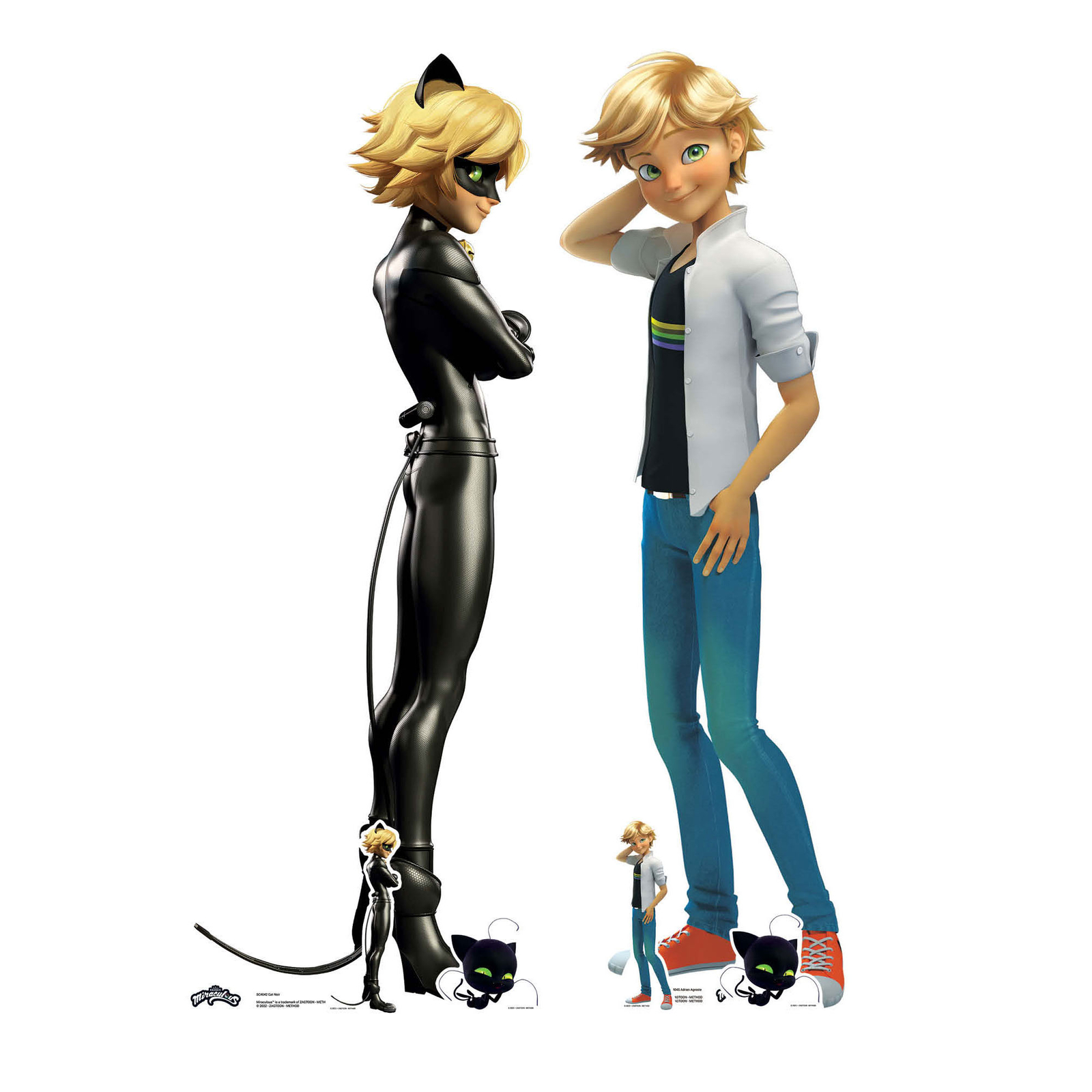 Cat Noir and Adrien Agreste from Miraculous Official Cardboard Cutouts Set of 2