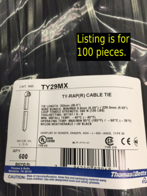 Thomas & Betts Ty-Rap TY29MX 30'' 120lb UV Black (price is for **100 pieces**)