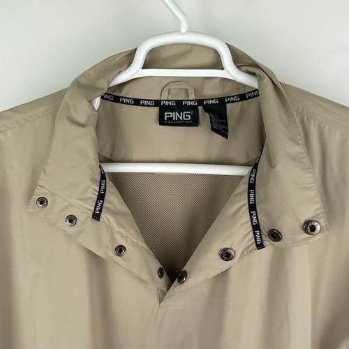 Ping Golf Jacket Windbreaker Coat Mens XL Khaki Green Short Sleeve - Picture 3 of 13