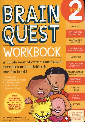 Brain Quest Workbook: 2nd Grade by Liane Onish - BRAND NEW