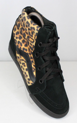 Scarpe Vans SK8 Hi Hi Hi Hi Hidden Wedge Old Skool Donna 10 Uomo 8,5 Nero Leopardato - Foto 3 di 14