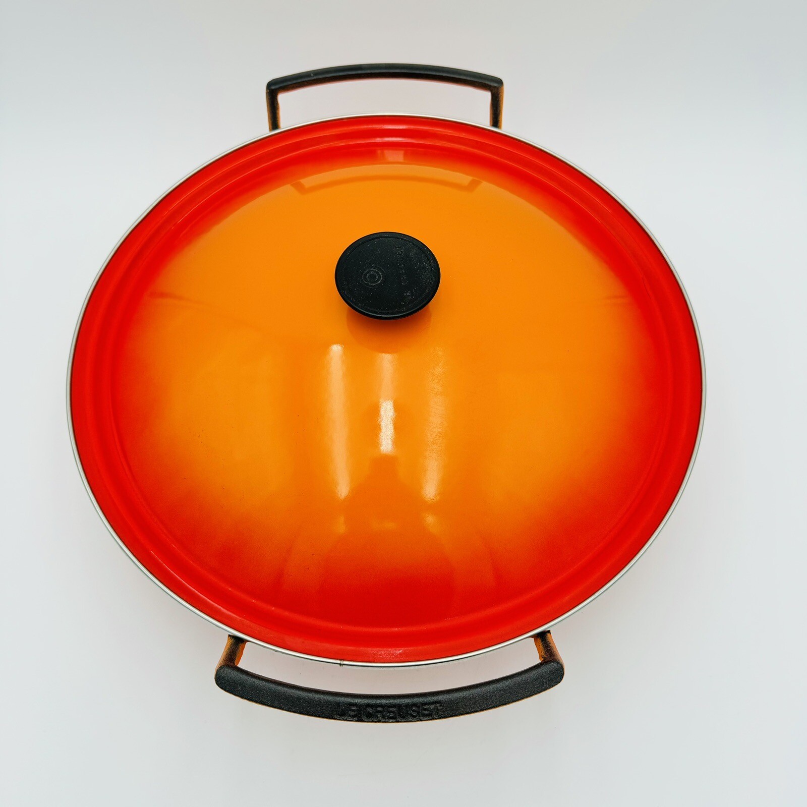 Le Creuset Enameled Wok Flame Orange 14" Cast Iron Pan Made In France
