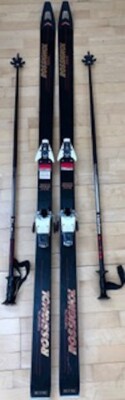 Rossignol Black With Red Quantum Snow Skis - Made in France + Poles + Bag
