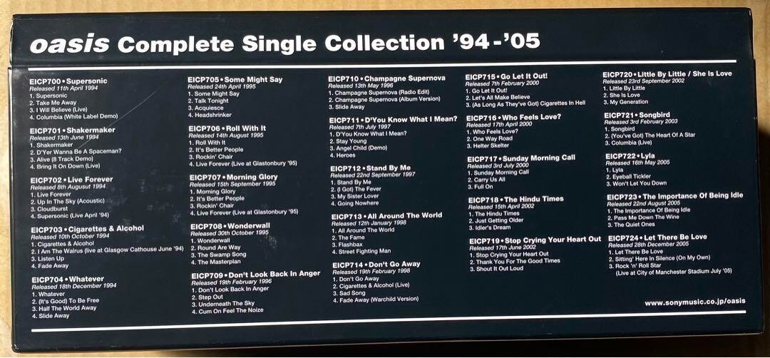 OASIS COMPLETE SINGLES COLLECTION 1994-2005 25 CD JAPAN BOX OASIS COMPLETE SINGLES COLLECTION 1994-2005 25 CD JAPAN BOX