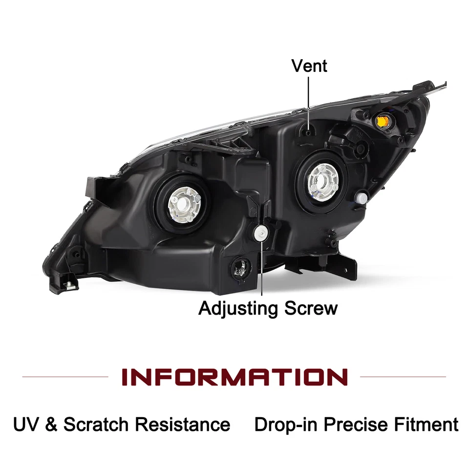 For 2005-2010 Honda Odyssey Chrome Housing Amber Corner Headlights Assembly Pair - Image 3 of 4