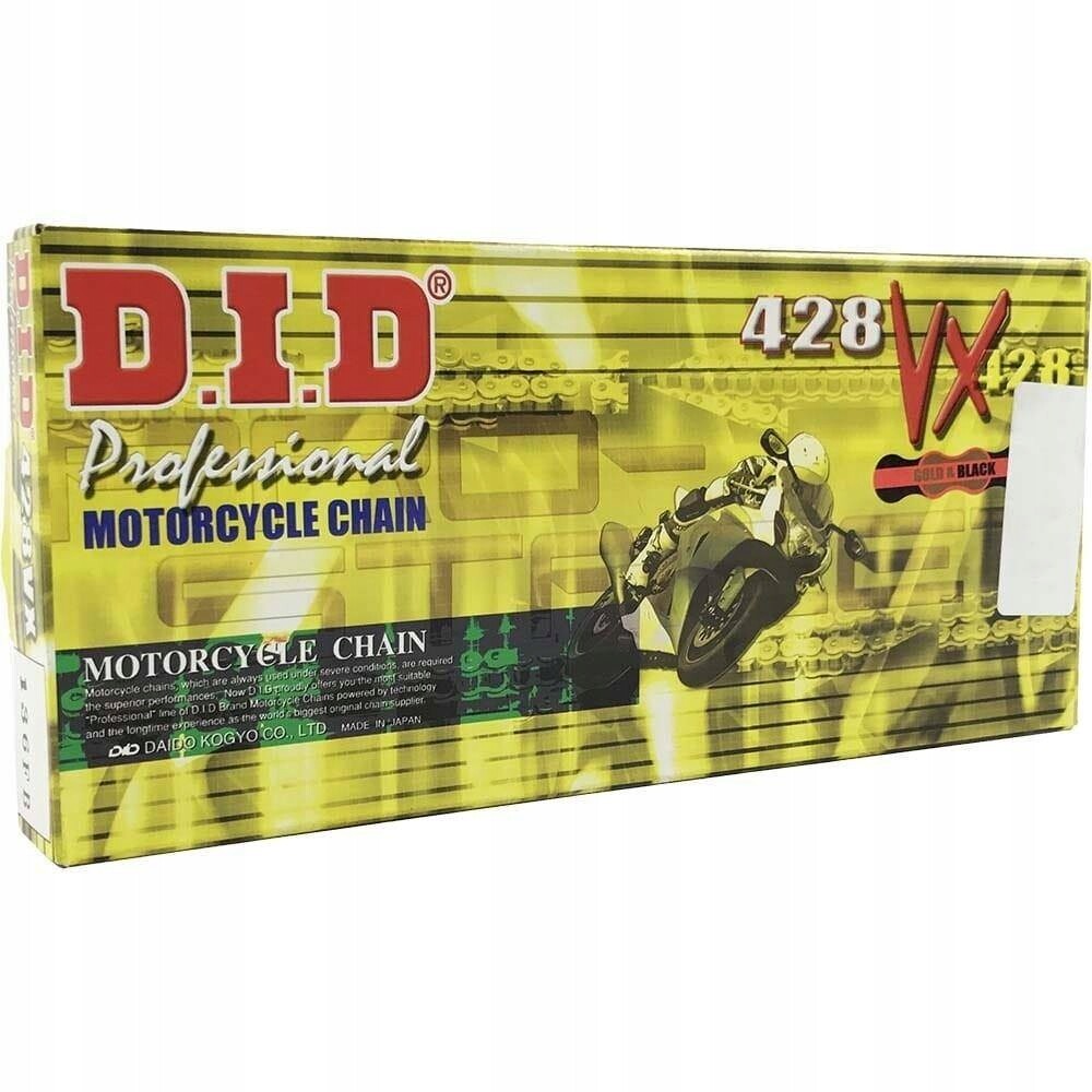Chaîne DID 428VX 124 maillons résout l'usure prématurée de la transmission moto