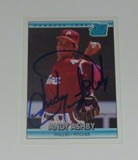 ANDY ASHBY SIGNED AUTO'D 1992 DONRUSS RC CARD #11 PHILADELPHIA PHILLIES PADRES