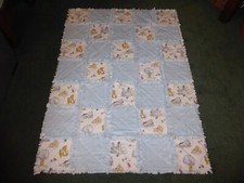  WINNIE THE POOH w/all minky back RAG QUILT handmade 39 by 54"