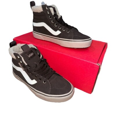 Vans Fillmore Hi Vansguard Suede Sherpa Chocolate Size 8 Women Casual Brown Shoe
