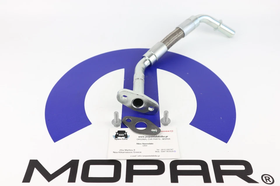 Kit de tubo de drenaje de aceite turbo Jeep Liberty KJ 05-07 2.8CRD 5183073AA nuevo fabricante de equipos originales Mopar Foto 3 de 4
