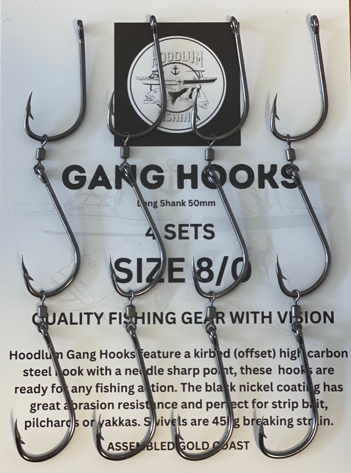 GANG HOOKS 4 sets per pack Tailor Mackerel Cobia Coral Trout Red Throat