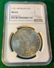 1921 P Silver Morgan Dollar , MS63 , NGC - T27