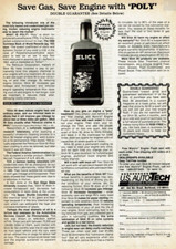 1989 Vintage Print Ad Save Gas Engine with Poly Slick 50 U.S. Autotech Bardahl