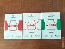 3 MONETE DA 5 EURO ARGENTO FDC NUTELLA FERRERO BIANCA ROSSA VERDE ITALIA 2021