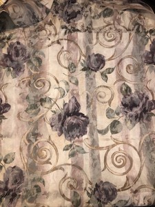 CROSCILL CASSIS GREEN AMETHYST FLORAL WINGS CHAMBORD SHOWER CURTAIN 70 X 74