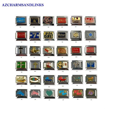 Stylysh Charms DEPRESSION Enamel Link Set - 9mm, Triple Pack, For Italian Charm Bracelets, 304L Stainless Steel - View #2