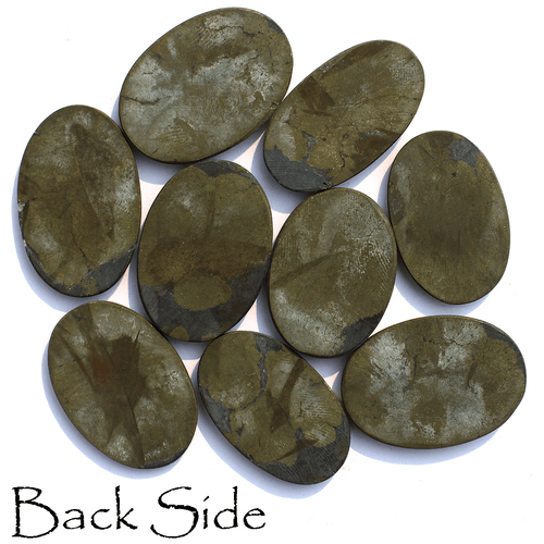 9 Pcs ~ 772 Cts Natural Pyrite Untreated 38mm-43mm Oval Cabochon Loose Gemstones - Picture 8 of 10