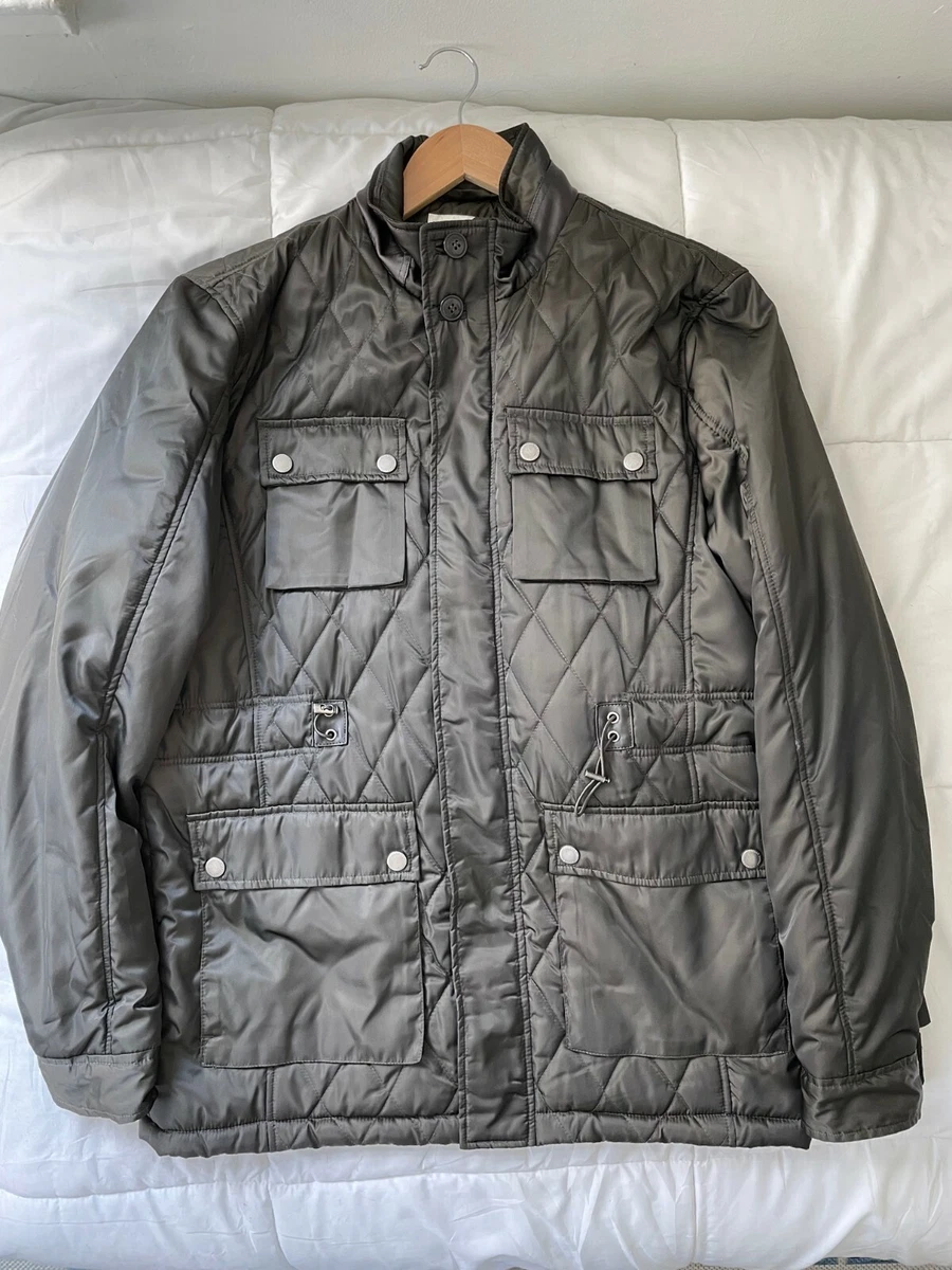 Joseph abboud black quilted coat sale