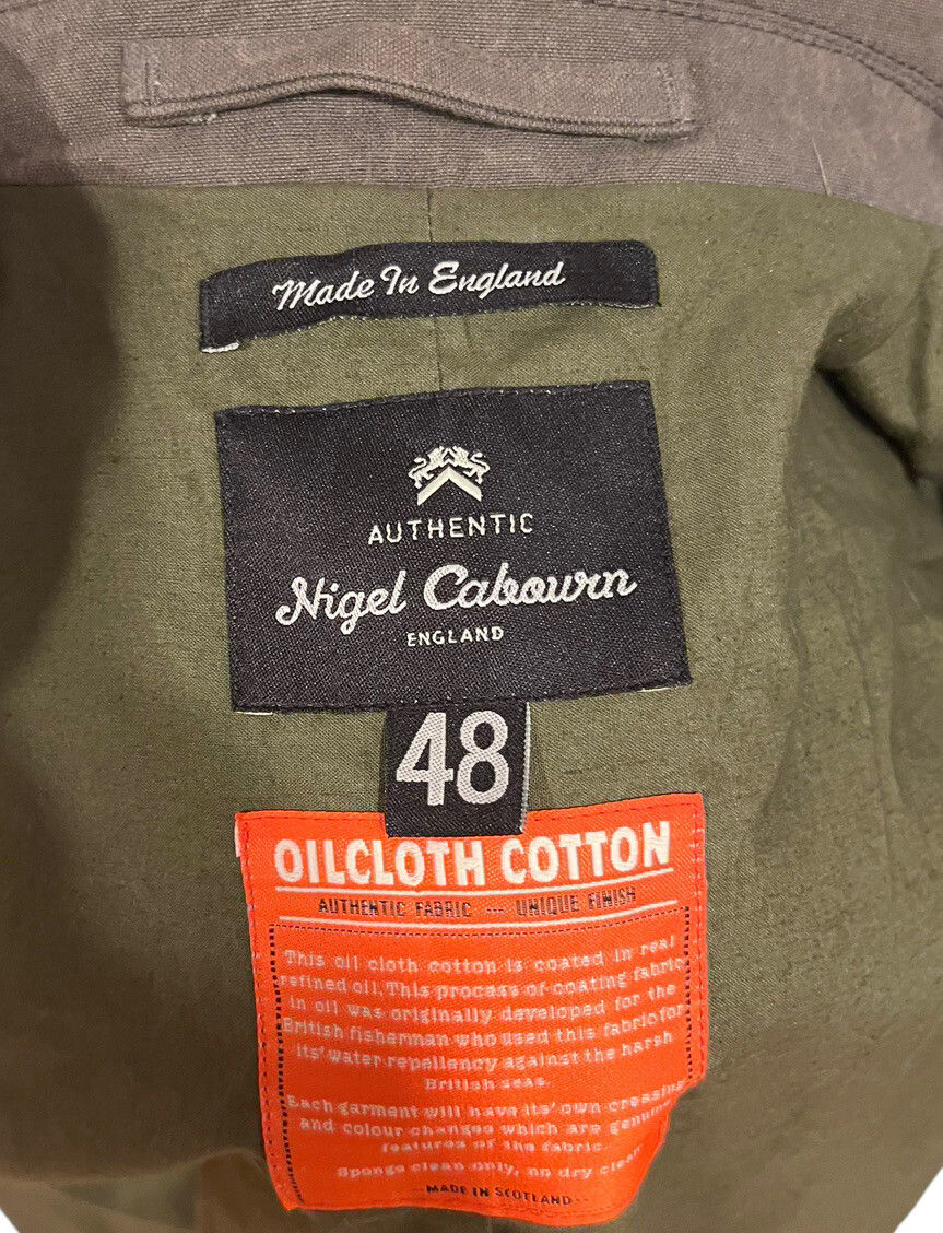 Nigel Cabourn Military Pea Coat Jacket Oil Cloth Wax Cotton Nigel Cabourn Military Pea Coat Jacket Oil Cloth Wax Cotton