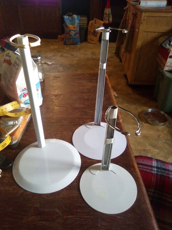 Lot Of 3 Vintage Doll Stands 8"-10* Tall...Raised 12"-17"Tall