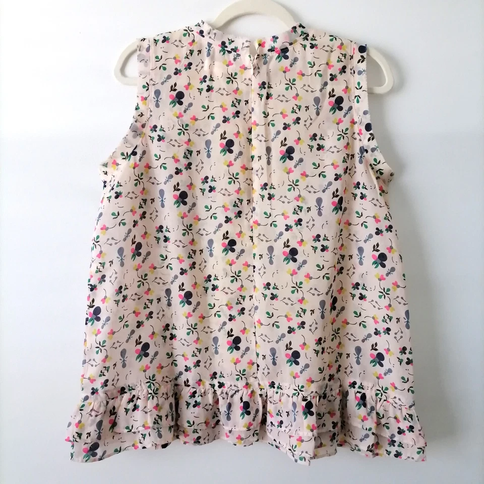 Blusa Top Freeway Mujer Multicolor Sin Mangas Cuello Redondo Floral Volantes Talla M Foto 4 de 4