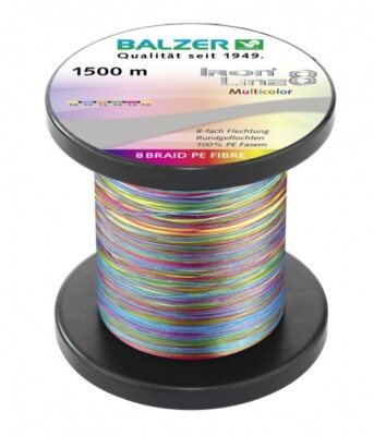 Balzer Iron Line 8 Multicolor 0,20mm - 1500m Großspule geflochtene Schnur