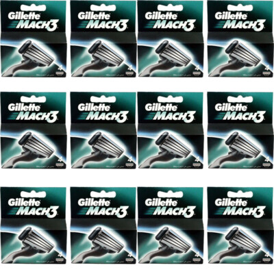 Gillette Mach3 (4) for Men Razor Blade Refill Cartridges, 48 Count